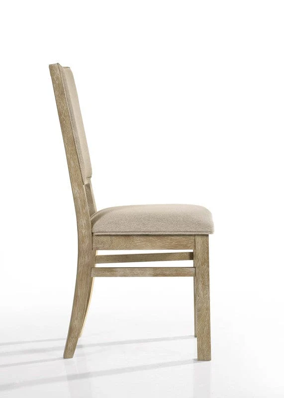 Willow & Hearth Brutus Set of 2 Reclaimed Wheat 19"W Contemporary Fabric Dining Chair - Image 4