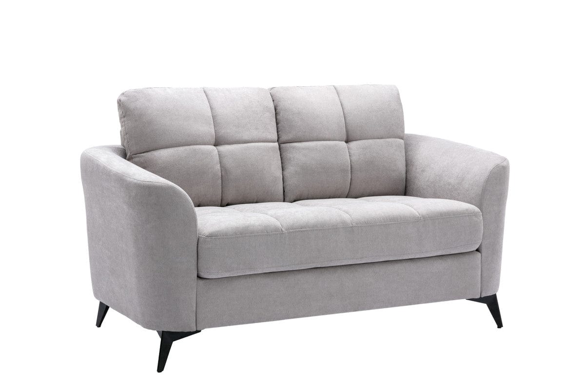 Willow & Hearth Callie 60"W Light Gray Woven Fabric Loveseat - Image 2