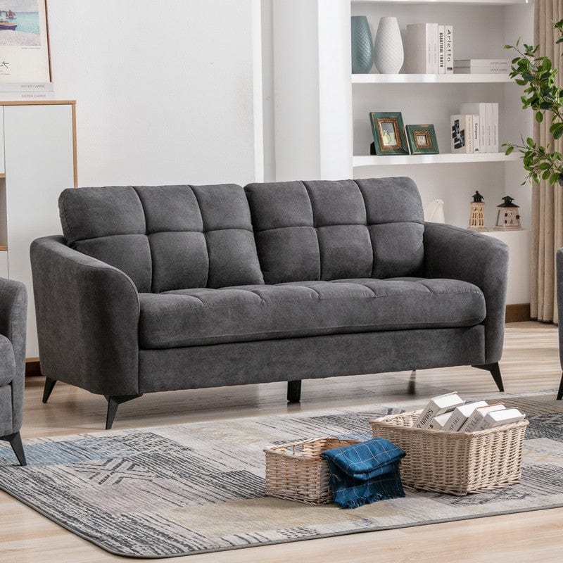 Willow & Hearth Callie 79"W Gray Woven Fabric Sofa