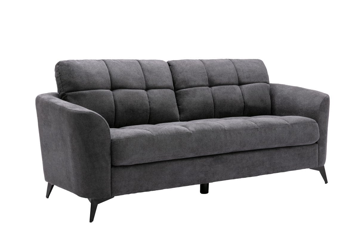 Willow & Hearth Callie Gray Woven Fabric Sofa + Loveseat Living Room Set, 2 Pieces - Image 3