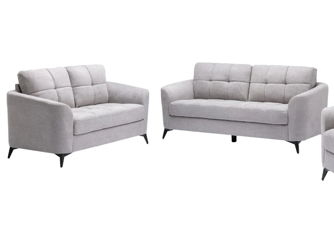 Willow & Hearth Callie Light Gray Woven Fabric Sofa + Loveseat Living Room Set, 2 Pieces - Image 2