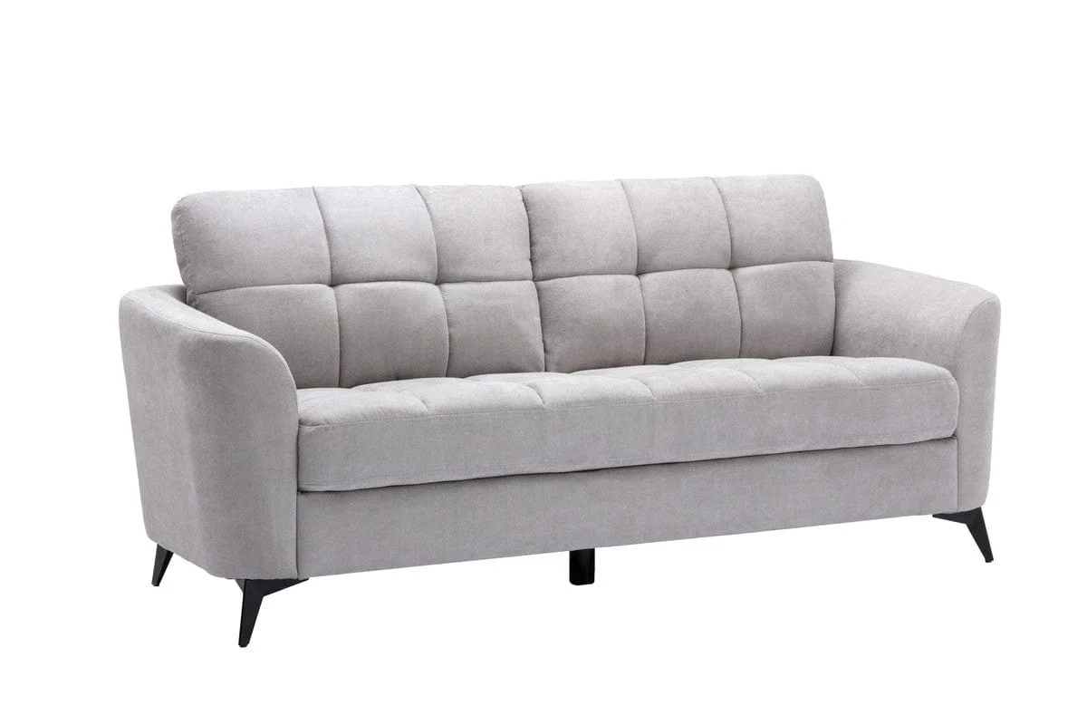 Willow & Hearth Callie Light Gray Woven Fabric Sofa + Loveseat Living Room Set, 2 Pieces - Image 3