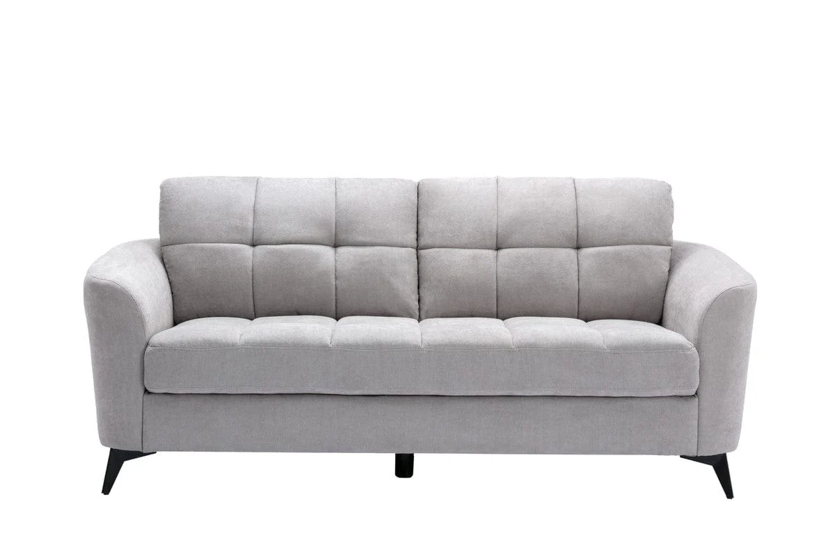 Willow & Hearth Callie Light Gray Woven Fabric Sofa + Loveseat Living Room Set, 2 Pieces - Image 4