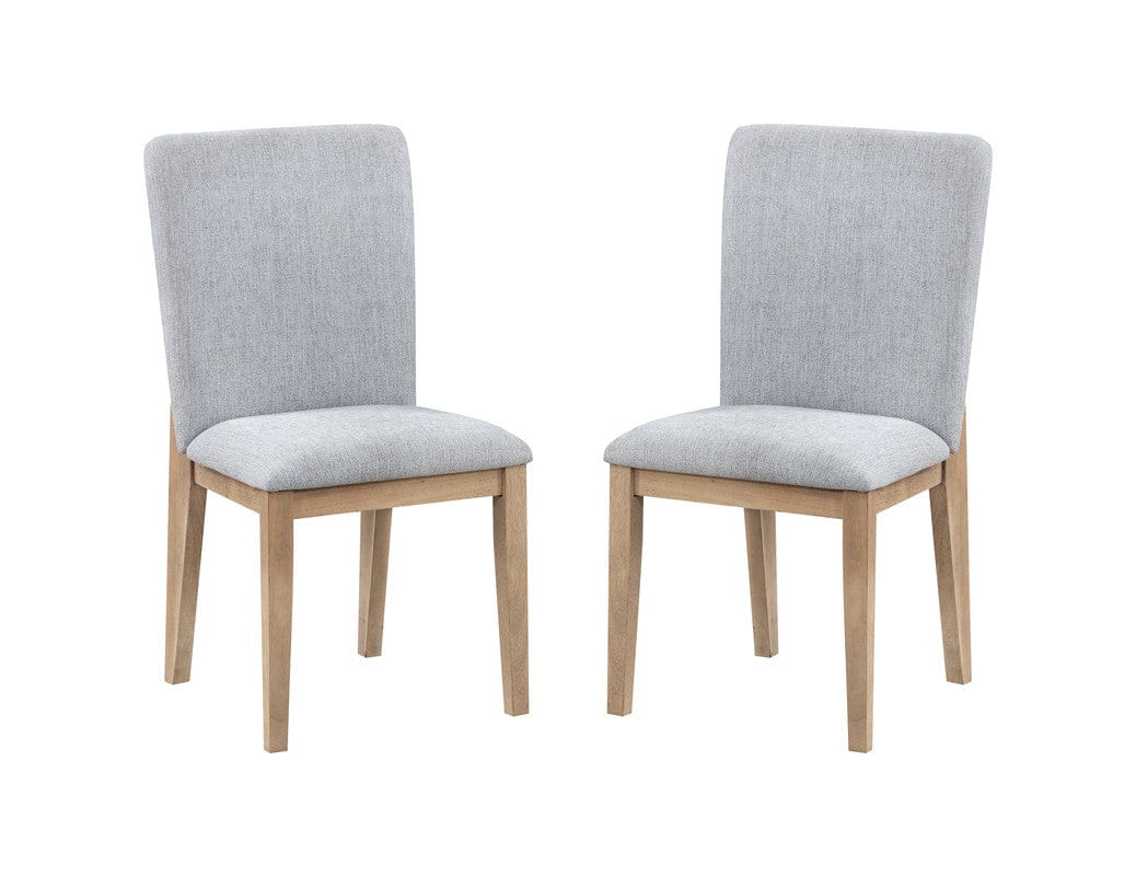 Willow & Hearth Caspian Set of 2 Gray Linen and Oak Finish 19"W Dining Chair - Image 2
