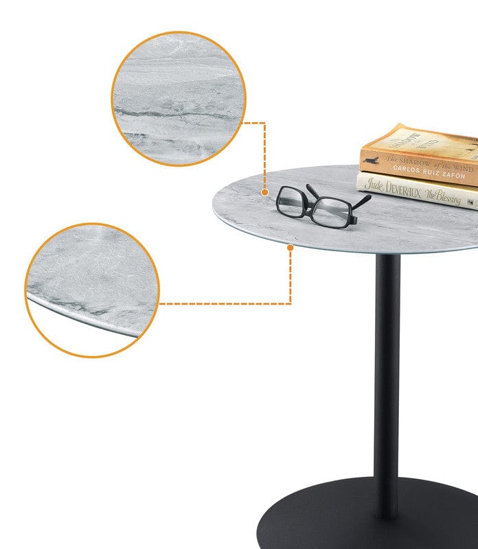 Willow & Hearth Circa 17.5"W End Table with Gray Marble Textured Top - Image 3