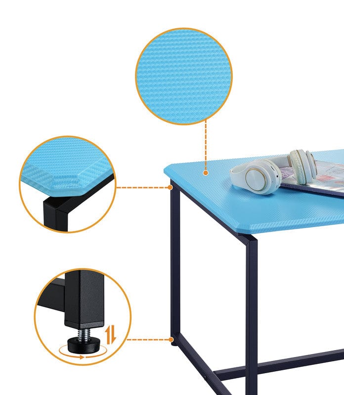 Willow & Hearth GT 3 Piece Blue Carbon Fiber Wrap 39.5"W Coffee Table and End Table Set - Image 5
