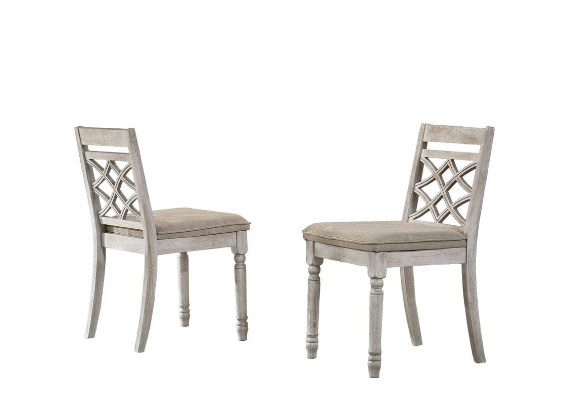Willow & Hearth Havanna Set of 2 Off White 19"W Contemporary Fabric Chair with Cushion - Image 2