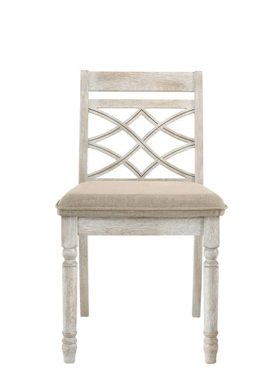 Willow & Hearth Havanna Set of 2 Off White 19"W Contemporary Fabric Chair with Cushion - Image 4