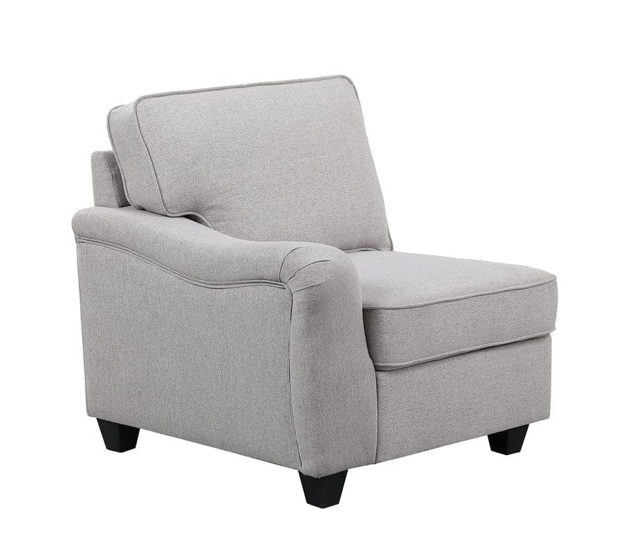 Willow & Hearth Leo 125"W Light Gray Linen 8Pc Modular L-Shape Sectional Sofa and Ottoman - Image 3