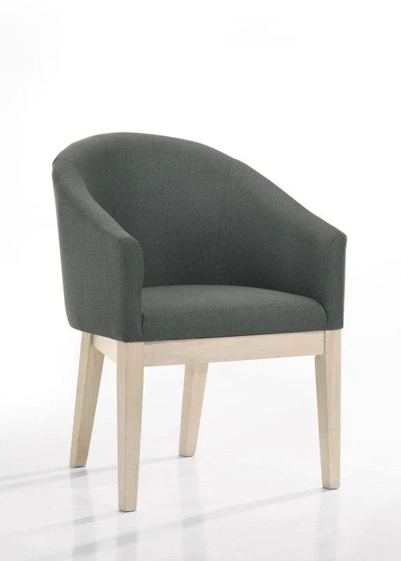 Willow & Hearth Neroli Set of 2 Gray Fabric 23"W Barrel Accent Chair - Image 3