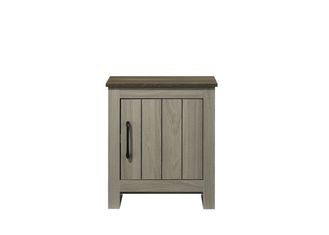 Willow & Hearth Nyla 16"W Gray Oak End Table, Side Table, Nightstand with Cabinet Door - Image 3