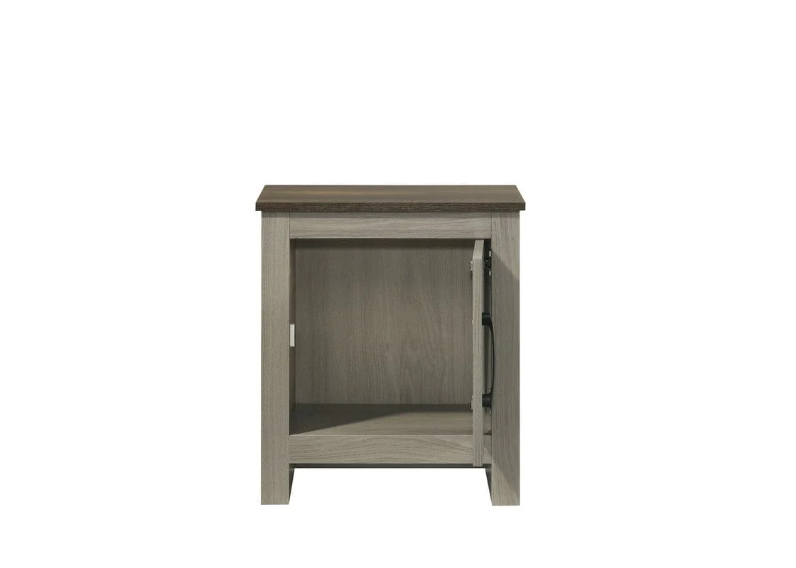 Willow & Hearth Nyla 16"W Gray Oak End Table, Side Table, Nightstand with Cabinet Door - Image 4