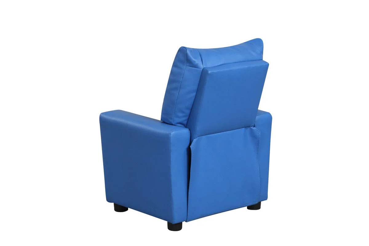 Willow & Hearth Perline 23"W Blue PVC Fabric Kids Recliner Chair with Cupholder - Image 5