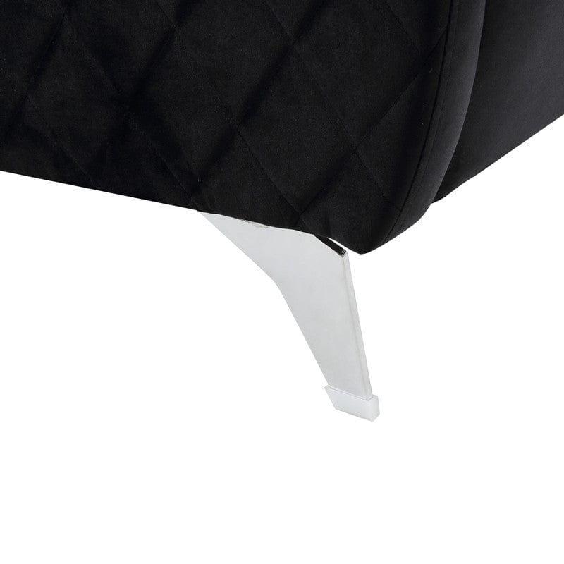 Willow & Hearth Sofia 36"W Black Velvet Modern Chic Accent Armchair - Image 5