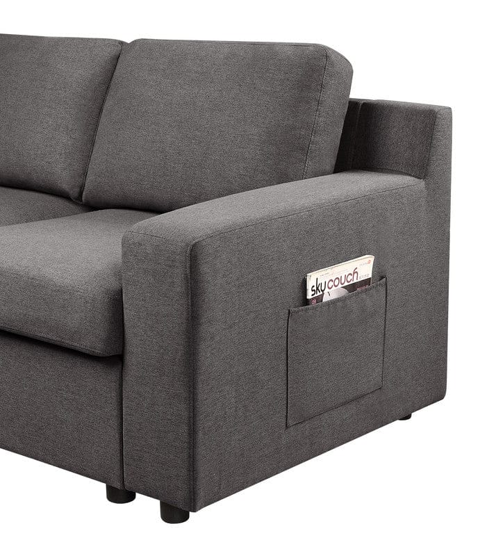 Willow & Hearth Waylon 119"W Gray Linen 4-Seater Sofa with Pockets - Image 4