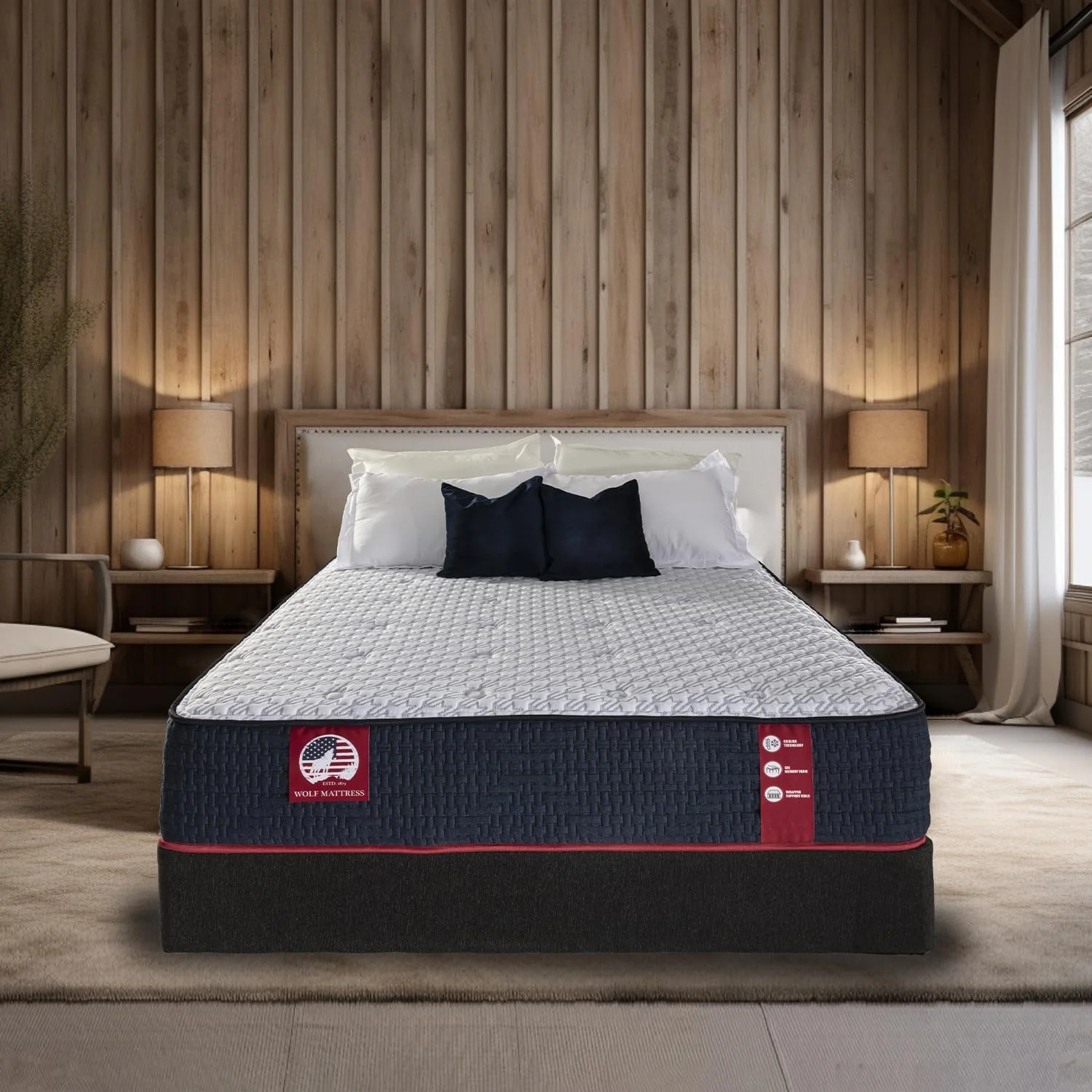 Wolf Mattress Full 11-Inch Luna Memory Foam Hybrid Mattress, Plush Comfort, Medium Firm, Cool Touch, Anti-Microbial w/ Pocketed Coil System - Image 10