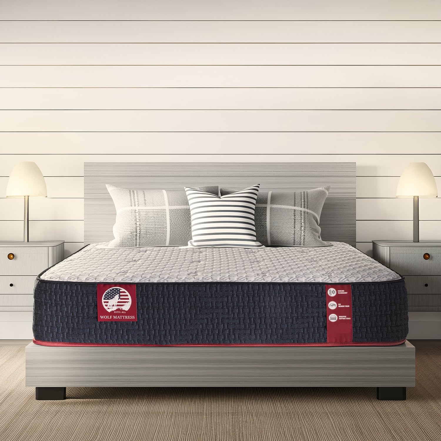Wolf Mattress King 11-Inch Luna Memory Foam Hybrid Mattress, Plush Comfort, Medium Firm, Cool Touch, Anti-Microbial w/ Pocketed Coil System - Image 11