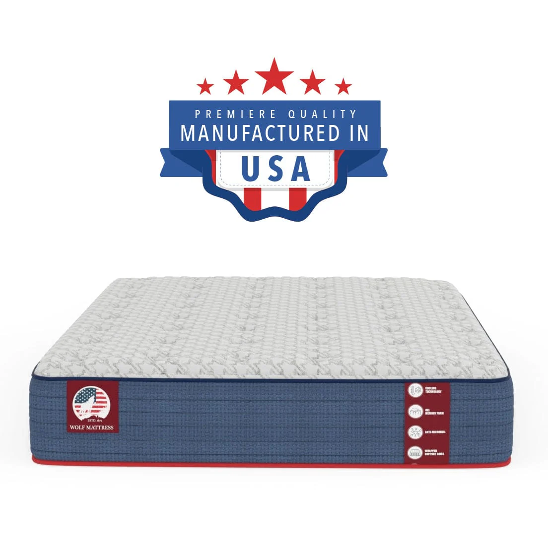 Wolf Mattress King 11-Inch Luna Memory Foam Hybrid Mattress, Plush Comfort, Medium Firm, Cool Touch, Anti-Microbial w/ Pocketed Coil System - Image 4