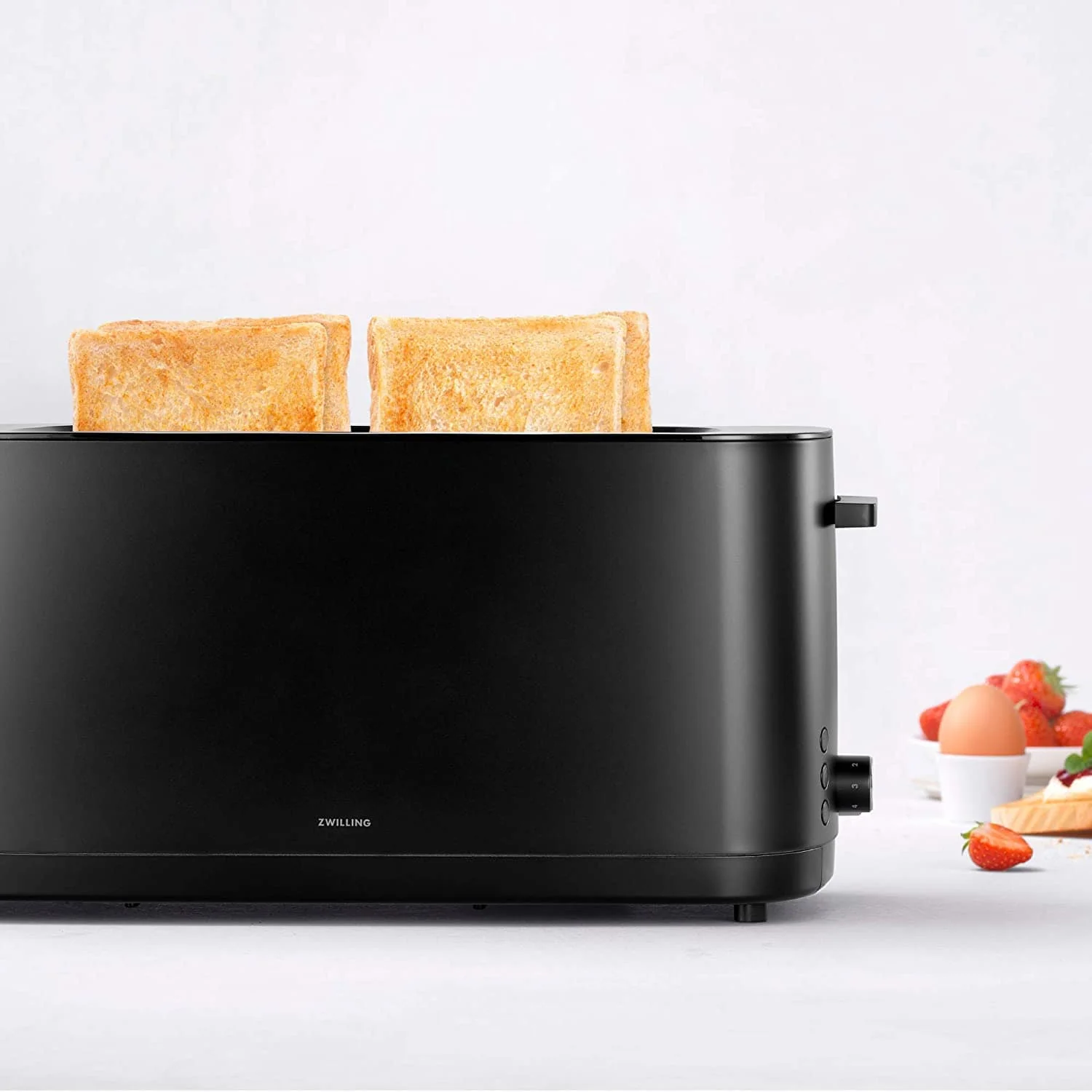 Zwilling Enfinigy, 4-Slice Long Slot Toaster, Extra Wide 1.5" Slots for Bagels and Toast, Black - Image 4