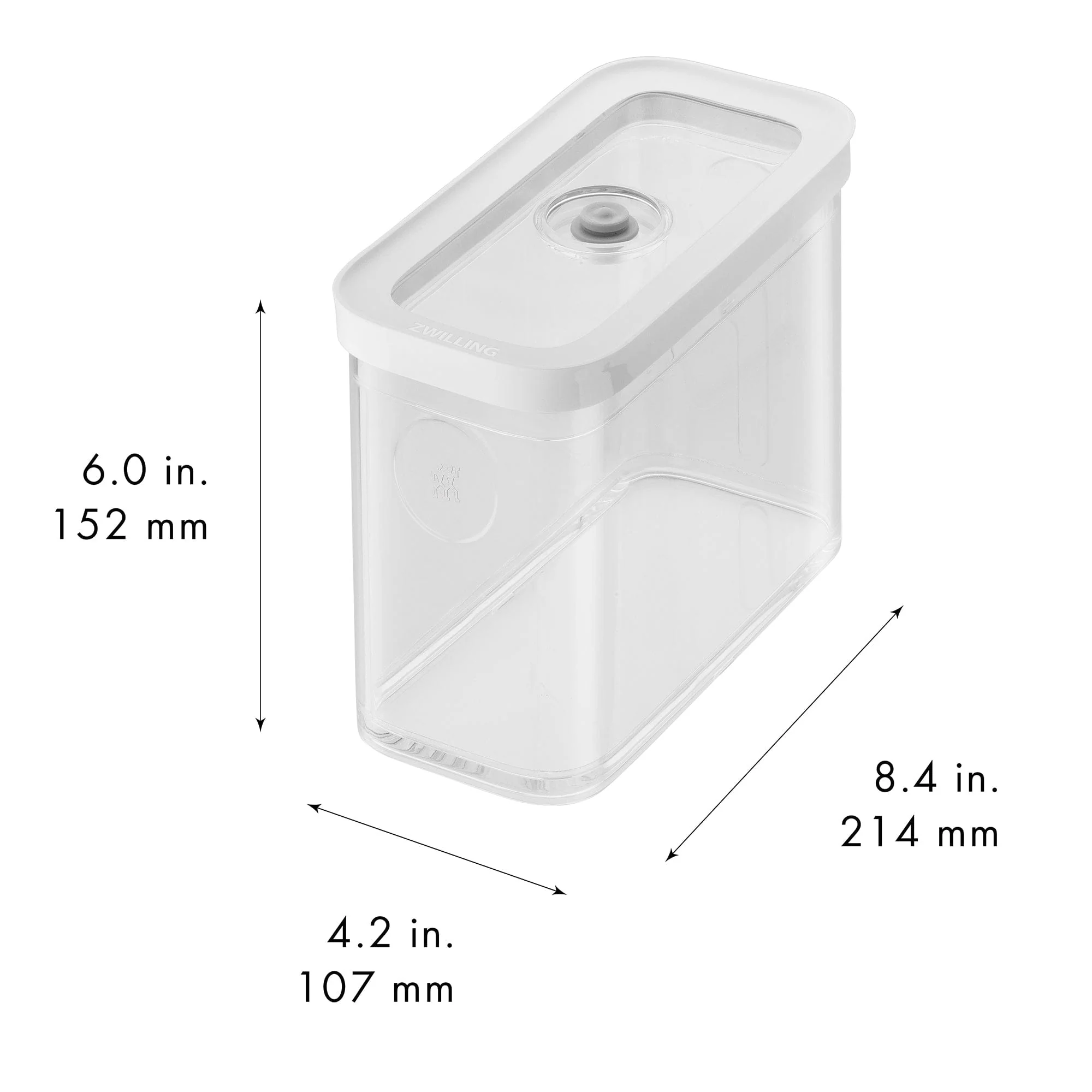 Zwilling Fresh & Save Cube Boxes, Plastic, Airtight Dry Food Storage Container, Medium Tall Cube, 2M Container, 1.9-qt - Image 3