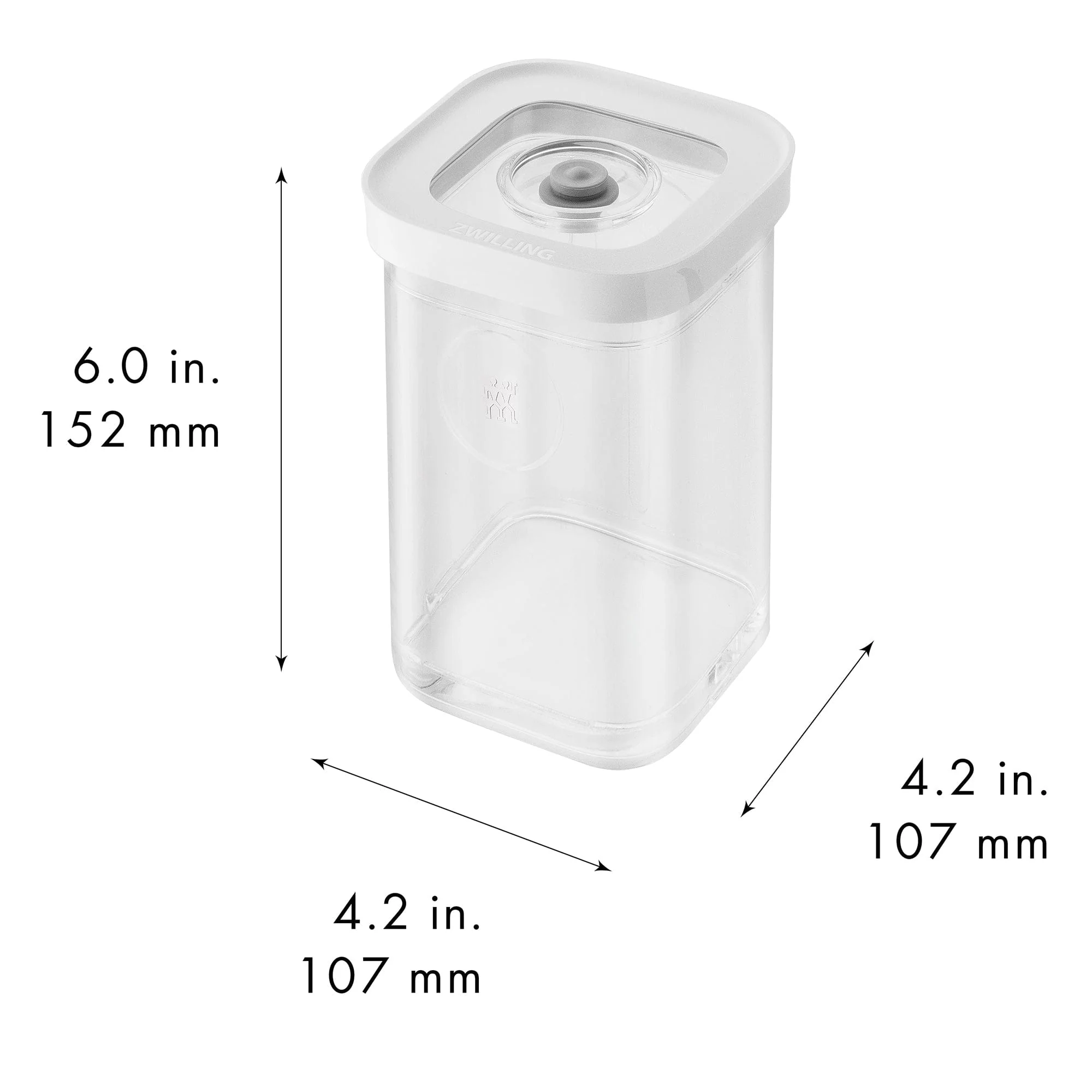 Zwilling Fresh & Save Cube Boxes, Plastic, Airtight Dry Food Storage Container, Small Medium Height Cube, 2S Container, .87-qt - Image 3