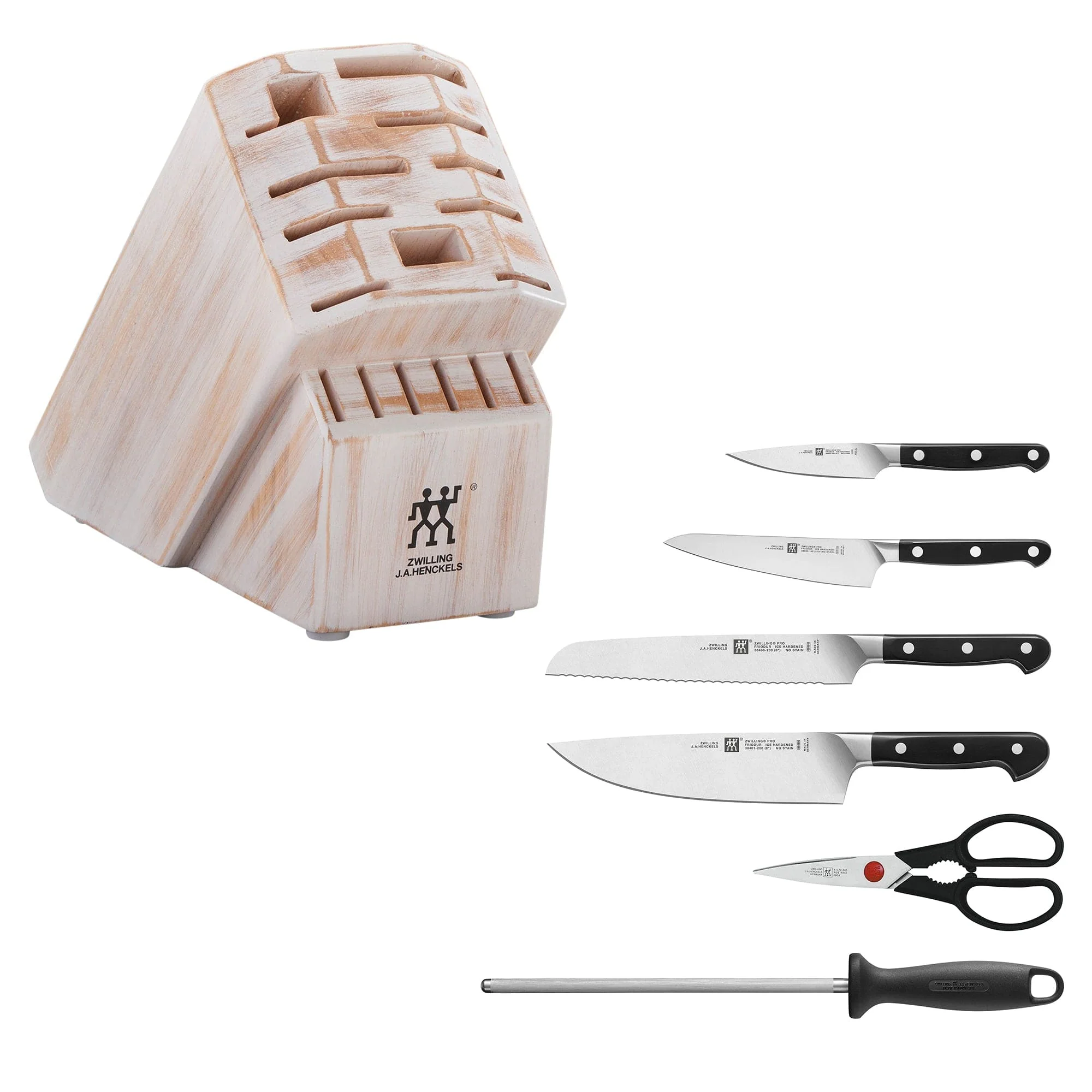 Zwilling Pro 7-pc Knife Block Set - Rustic White - Image 4
