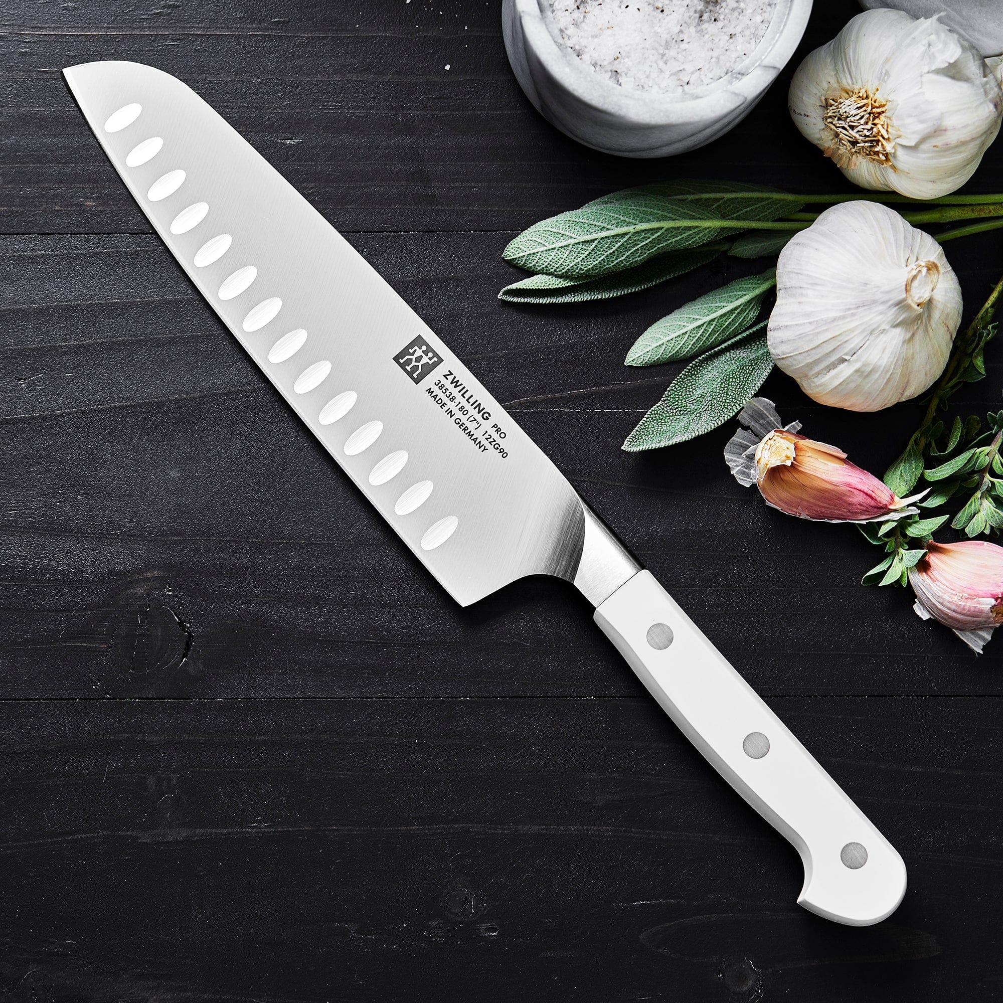 Zwilling Pro Le Blanc 7-inch Hollow Edge Santoku Knife - Image 2