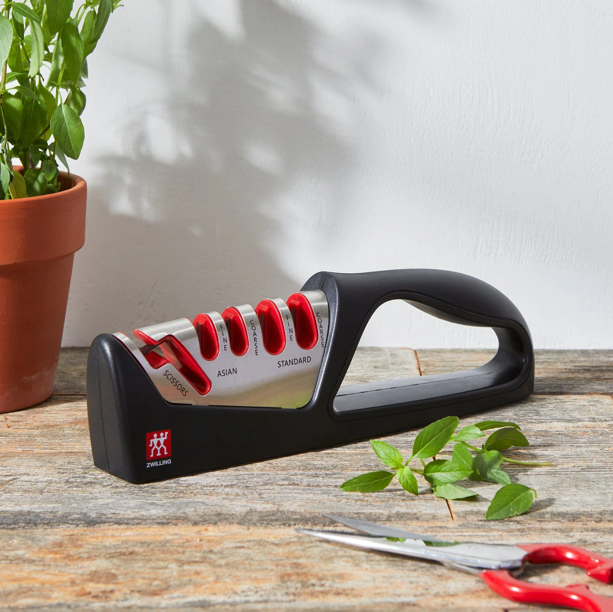 Zwilling Razor-Sharp 4-Stage Pull Through Knife Sharpener with Shear Sharpener, German Engineered - Image 2